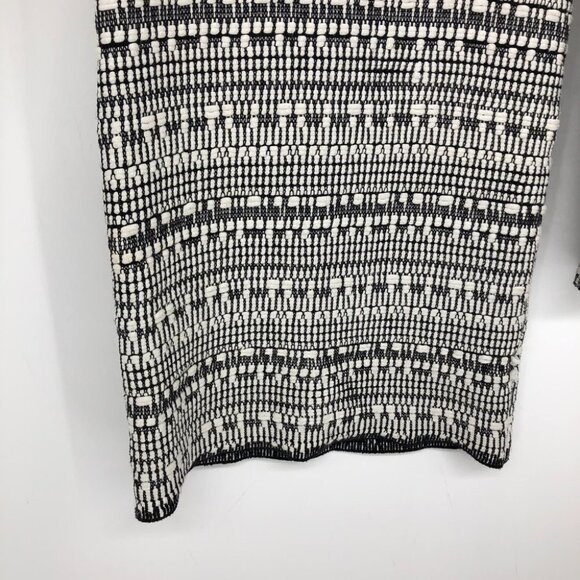 Helmut Lang Black + White knit mixed print linen blend bodycon mini dress SP - Picture 10 of 16